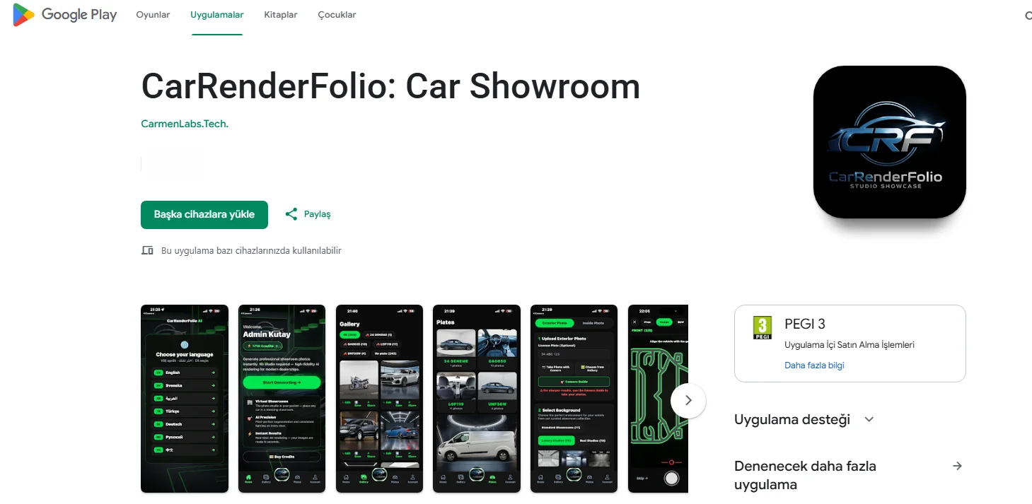 Carrenderfolio is live on Google Play