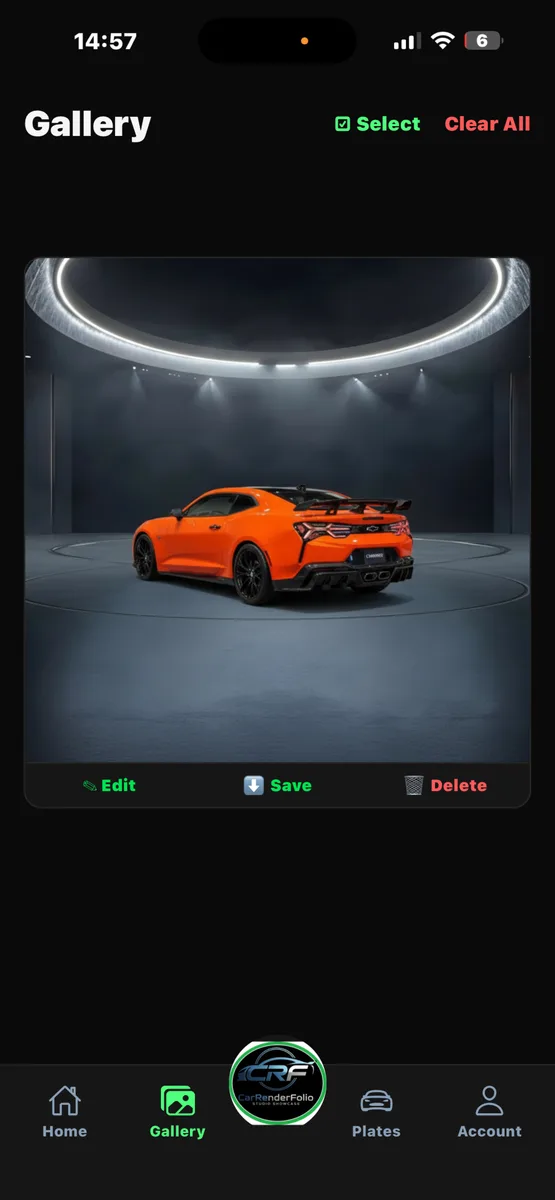 Carrenderfolio app — background selection