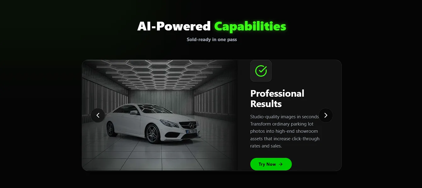 Carrenderfolio website — features